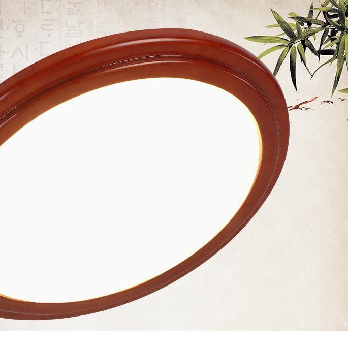 Minimalist Massimale Flush Lamp Dark Wood Rotondo LED Flush Mount Light con Acrilico Shade