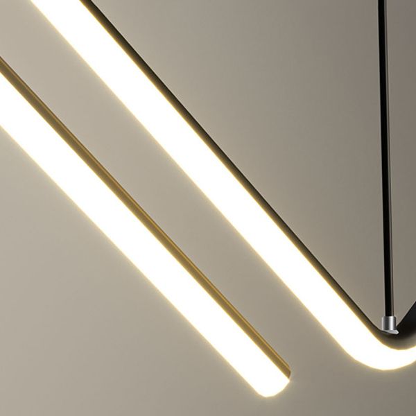 Lustres de lustre de l'île linéaire contemporaine Metal 2 Light Island Chandelier