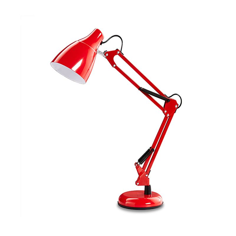 Black/White Multi-Joint Task Desk Lamp with Cone Shade Modern Style 1 Light Metallic Task Lighting for Study Room