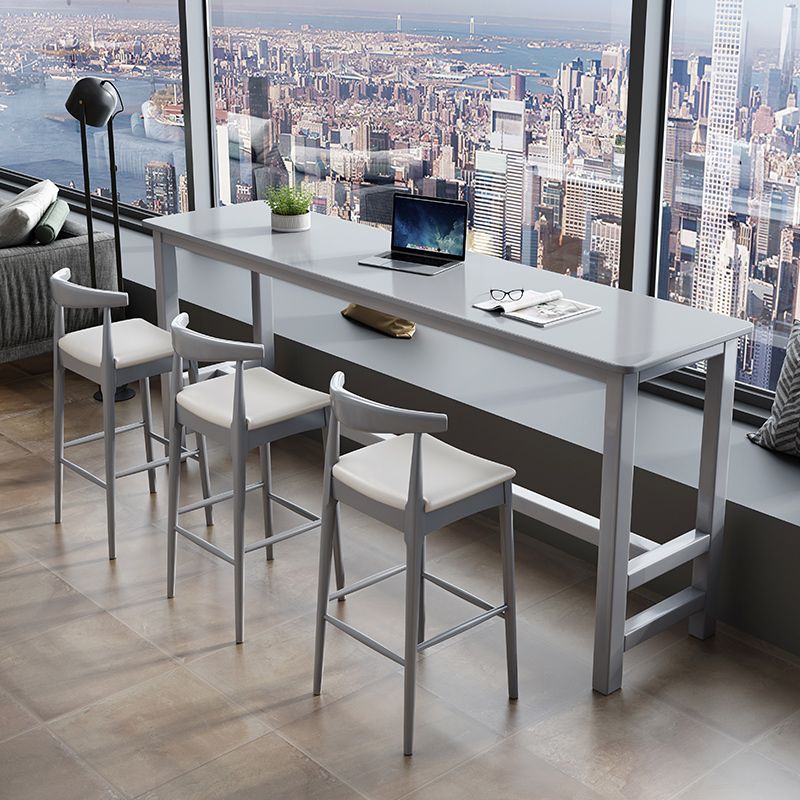 Contemporary Bar Dining Table Living Room Rectangle Wood Counter Table