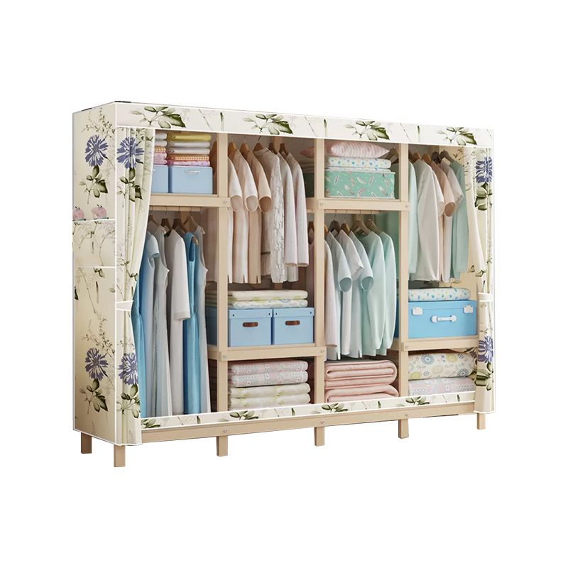 Modern Freestanding Wardrobe Closet Pine Wood Wardrobe Cabinet
