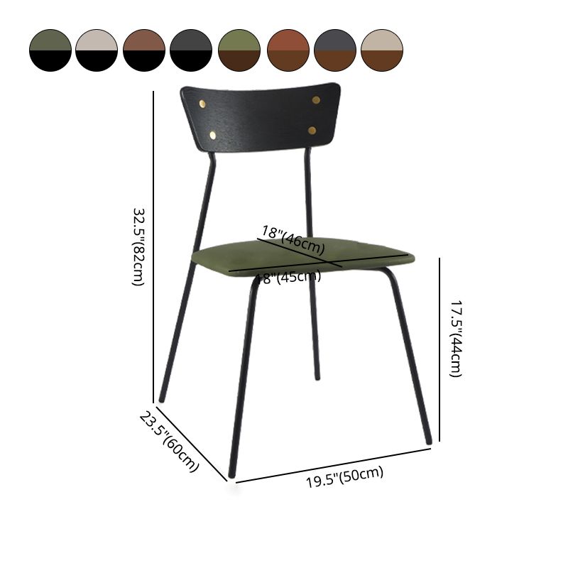 Industrial Style Upholstered Armless Dining Chairs Open Back Dining Side Chairs for Home
