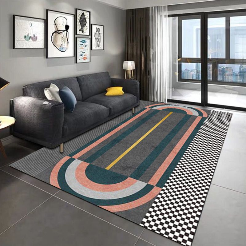 Gold Modern Rug Polyester Graphic Rug Washable Indoor Rug for Home Decor