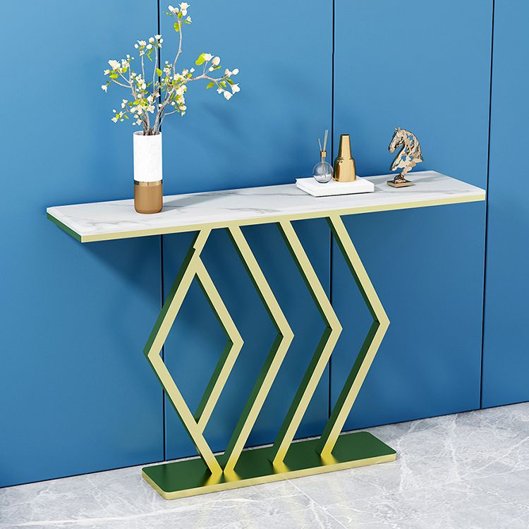 31.5-inch Tall Hall Console Table Glam Stone Accent Table with 1 Shelf