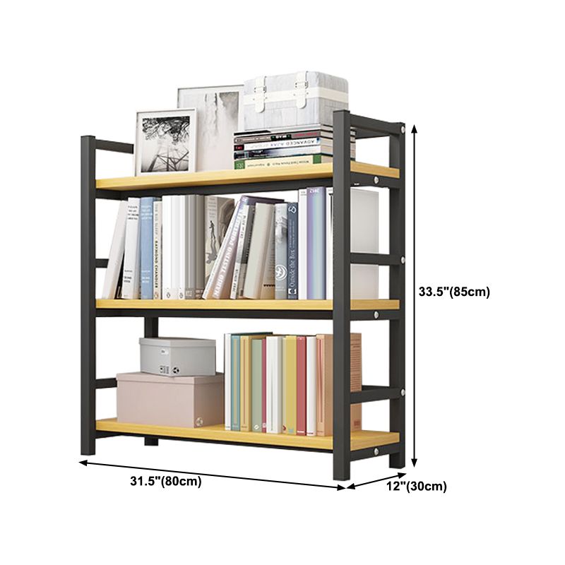 Modern Style Bookshelf Black Metal Frame Bookcase for Office