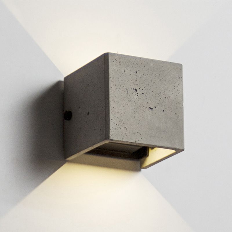 Lámpara de luz cuadrado Lámpara de pared moderna de 1 luz con sombra de cemento gris
