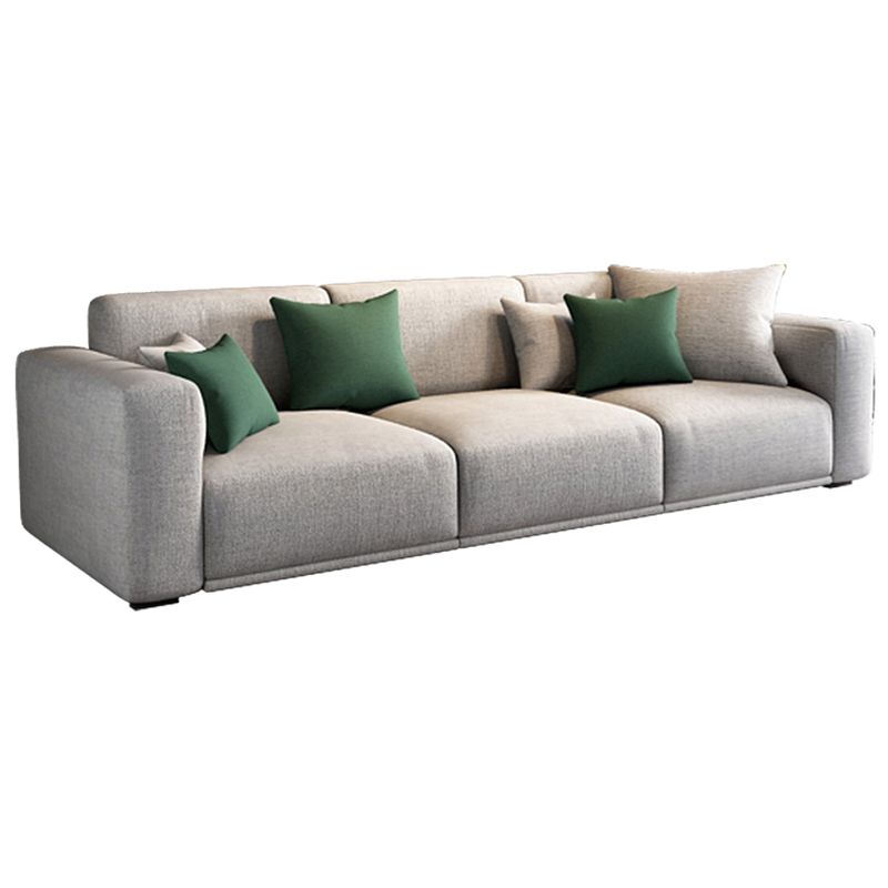 Modern Square Arm Standard Sofa Solid Wood Settee for Living Room