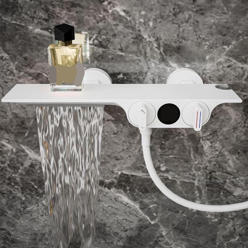 Modern Wall Mounted Faucet 2-Handle and 2-Hole Bath Faucet Trim