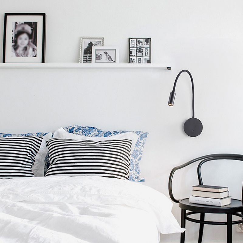 Luz de lámparas de columna vertebral de estilo contemporáneo 1 Metal 1 luces de lectura montadas en la pared ligera