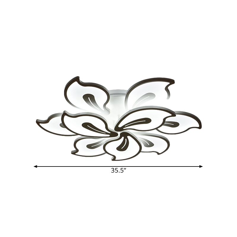 Acrylic Bauhinia Leaves Flush Ceiling Light Modernism LED 3/5/9-Light Flush Mount Light Fixture in Warm/White/Natural Light