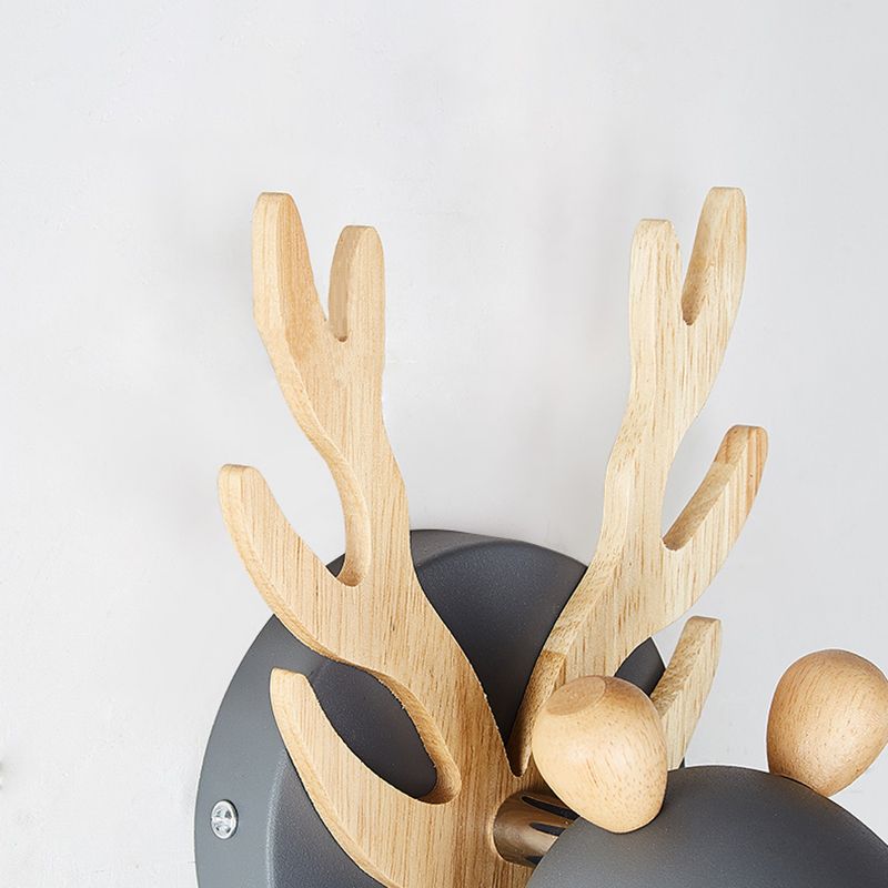 Geweih Dekorative Wandhalterung Lampe Moderne Metall 1 Glühbirne grau/weiß/grün Zylinder Wandleuchte für Schlafzimmer