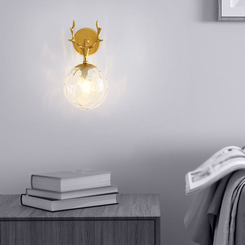 Glass Globe Sconce Light Modern 1-Light Sconce Light Fixture