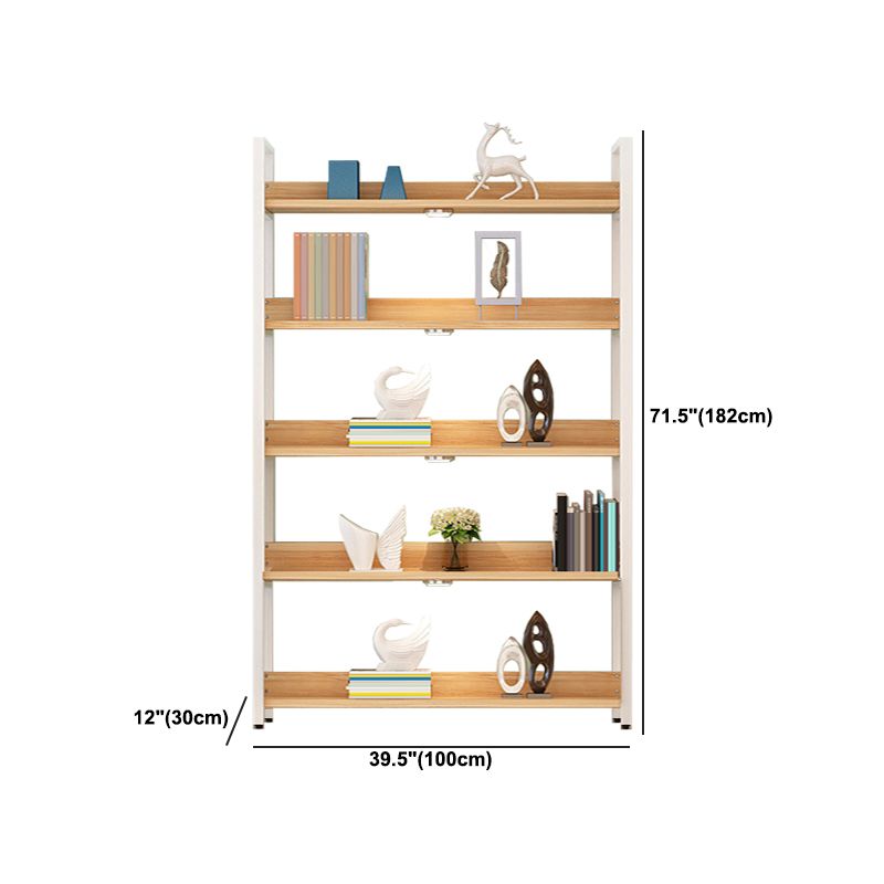 Modern Engineered Wood Bookshelf Etagere Open Shelf Vertical Bookcase