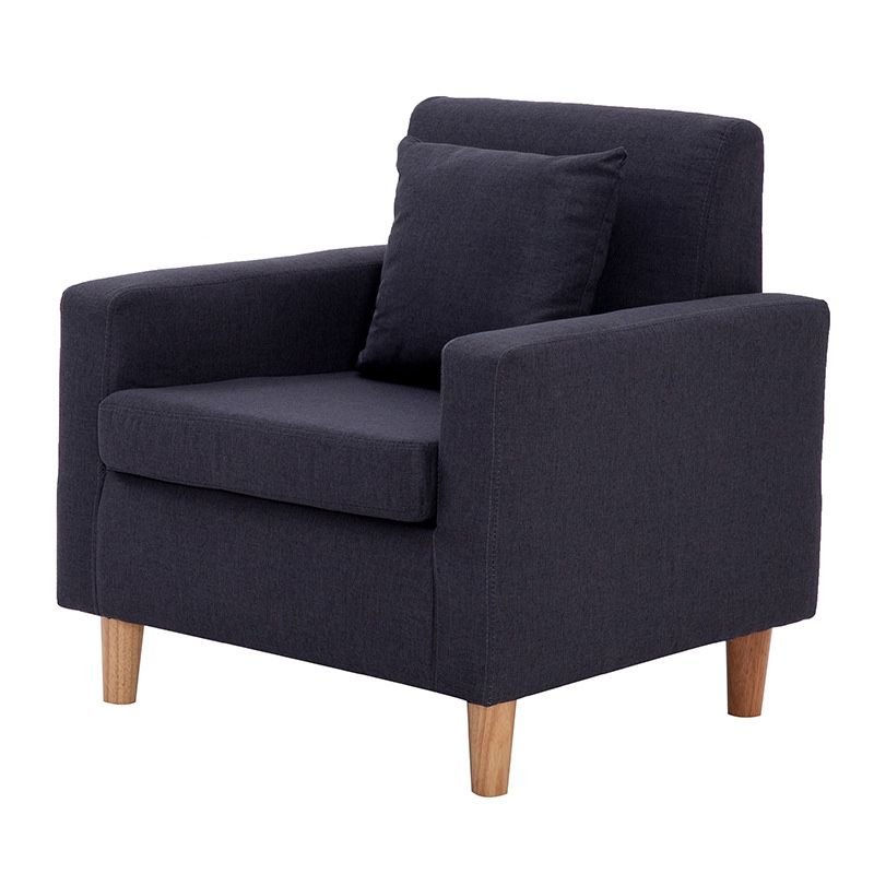 27.5"Wide Faux Leather/Linen Blend Tight Back Arm Chair with Basic Four Legs