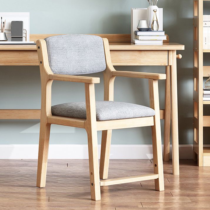 Modern Dining Chairs Open Back Dining Arm Side Chair with Wooden Legs