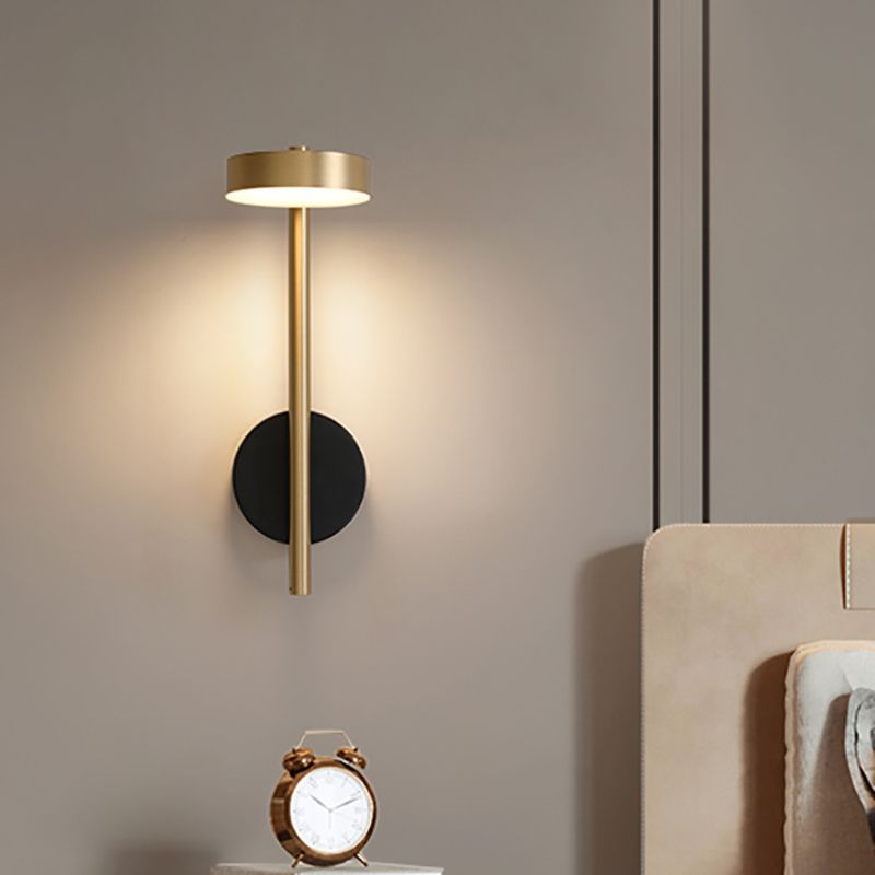 Nordic Metal Wall Light Gold Rotatable 15.5" High LED Wall Sconce for Living Room