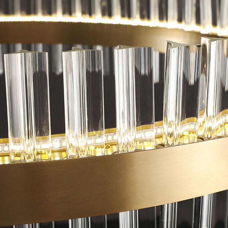 Contemporary Circular LED Chandelier Pendant Light Crystal Ceiling Pendant Light