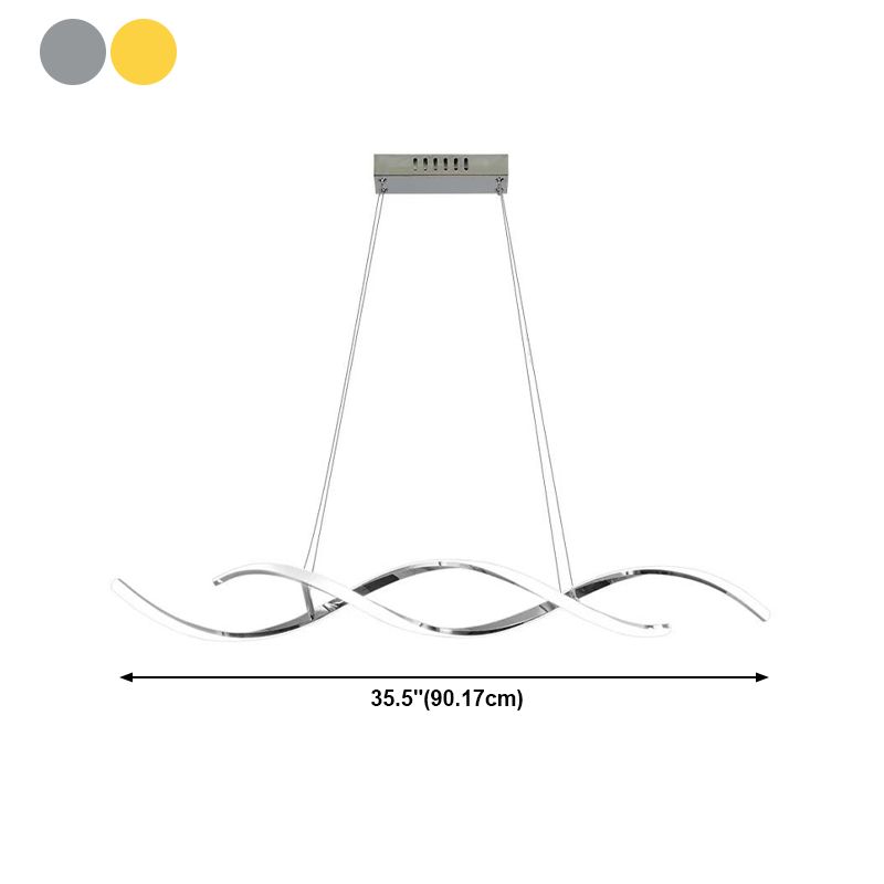 Linear Shape Island Light Modern 2 Light LED Hanging Light for Living Room