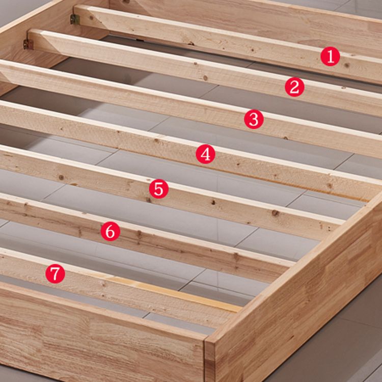 Natural Wood Platform Bed Frame Nordic 7.87-In High Wire-Grid Bed Frame