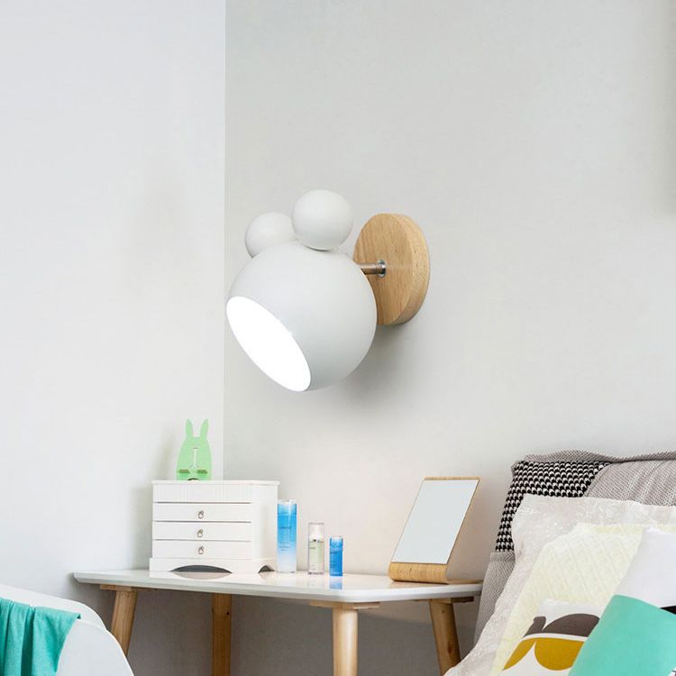 Bedroom Wall Sconce Lighting Minimalist Sconce Light Fixture with Cartoon Metal Shade