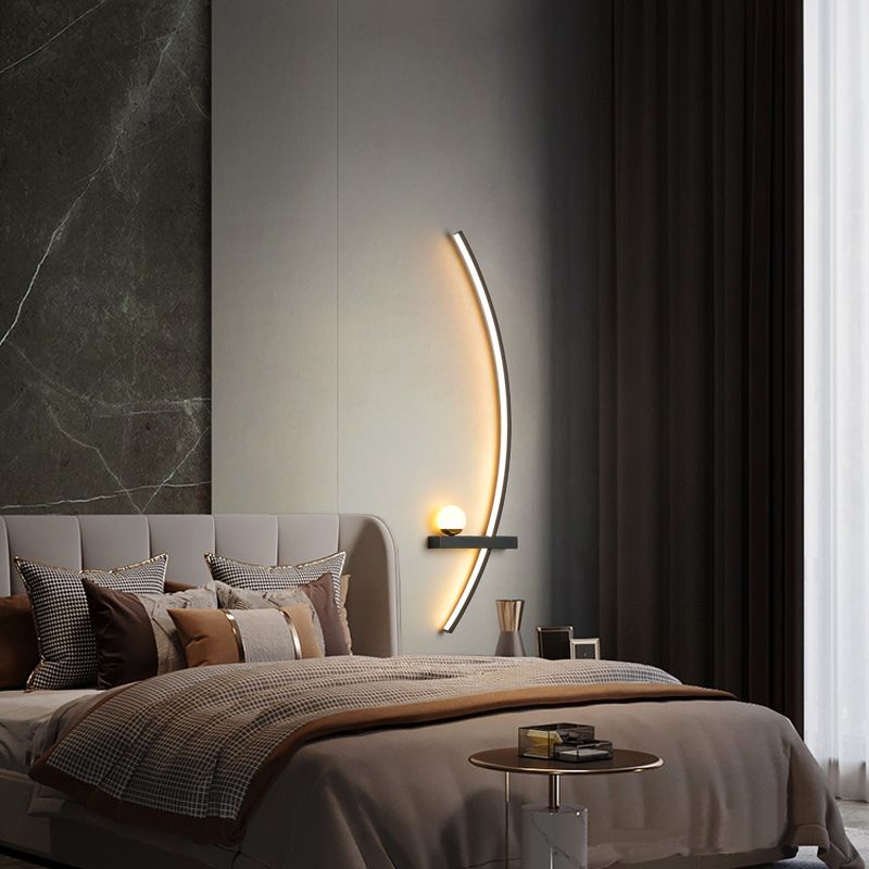 Metal Linear Shape Wall Light Modern Style 2-Lights Wall Mount Light Fixture