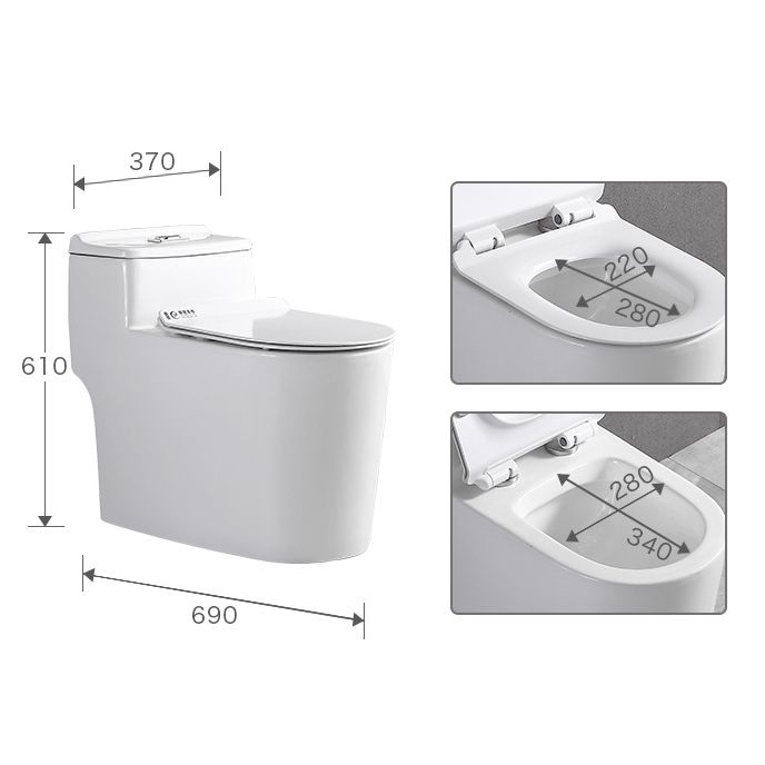 Traditional 1-Piece Toilet Bowl White Urine Toilet with Seat for Bathroom
