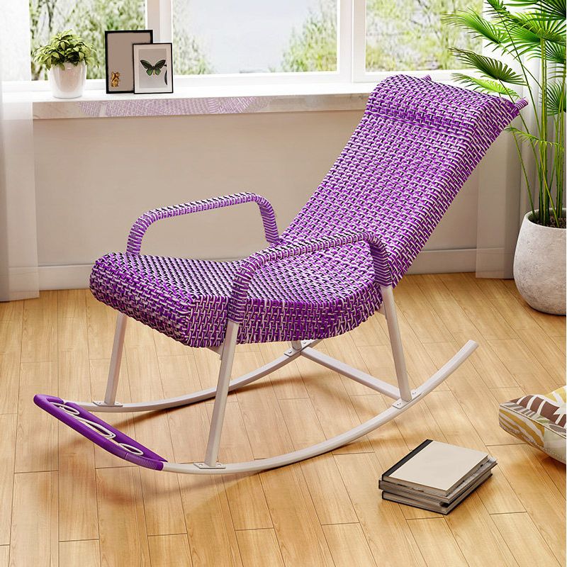 Modern Indoor Rattan Rocking Chair Single Relaxing Rocking Chair