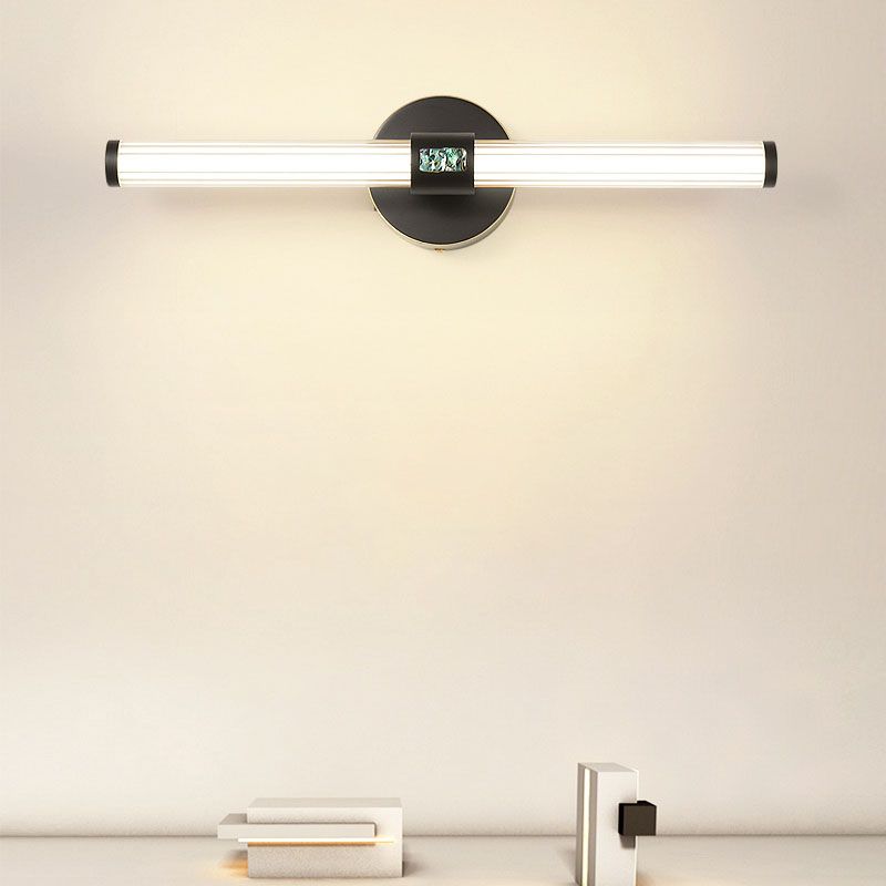 Lineaire schaduw metalen wandwandcontract Moderne stijl 1-licht spiegel Wandlamp