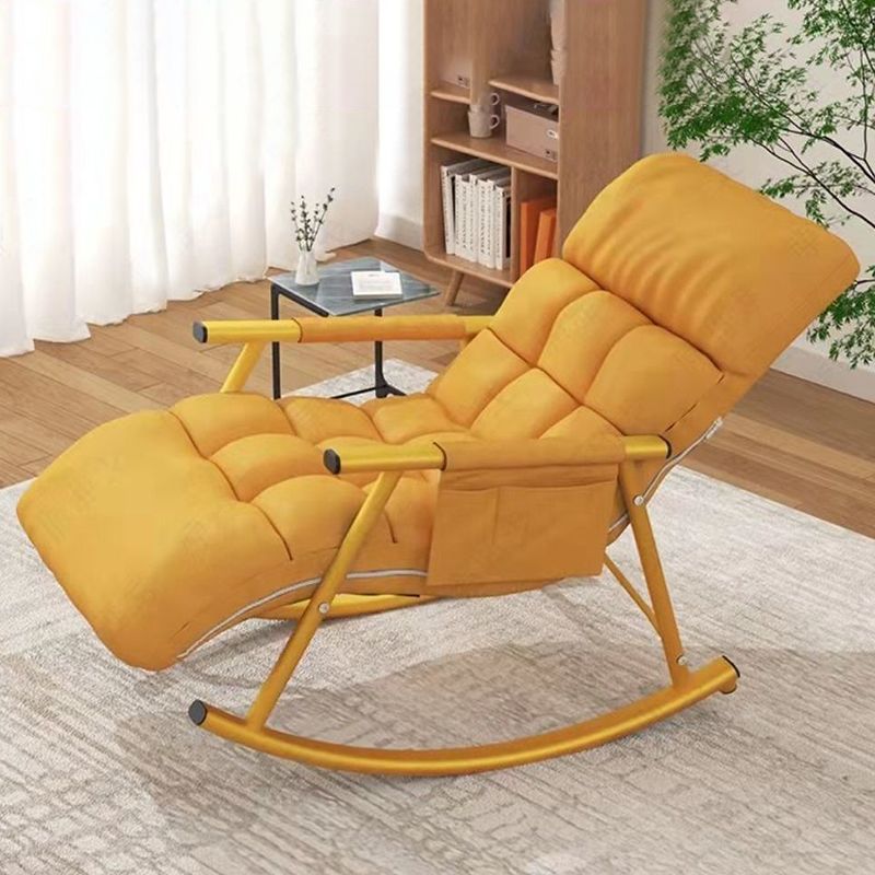 Tufted Cushions Rocker Chair Whole Colored Fabric Modern Rocker Chair in Living Room