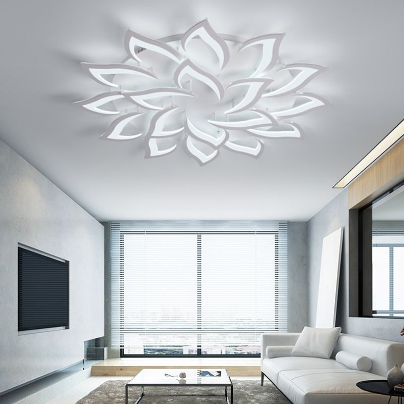Plafonnier LED en acrylique en forme de fleur, luminaire de plafond Simple pour le salon