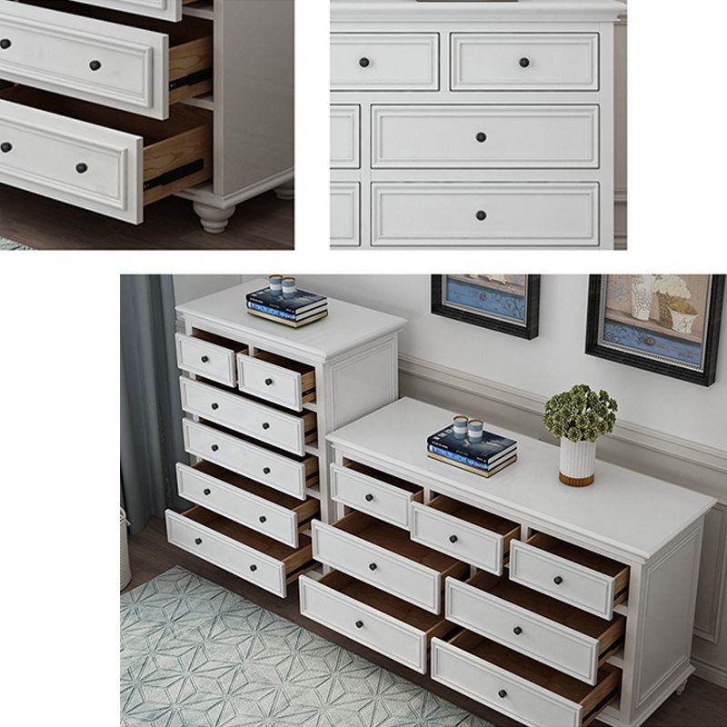 Modern Wood White Storage Chest with Soft-Close Drawers for Home