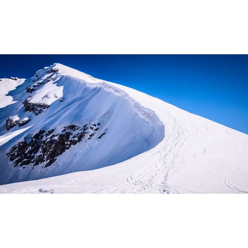 Road to Snowy Cliff Mural Wallpaper Blue-White Modern Style Wall Art for Living Room