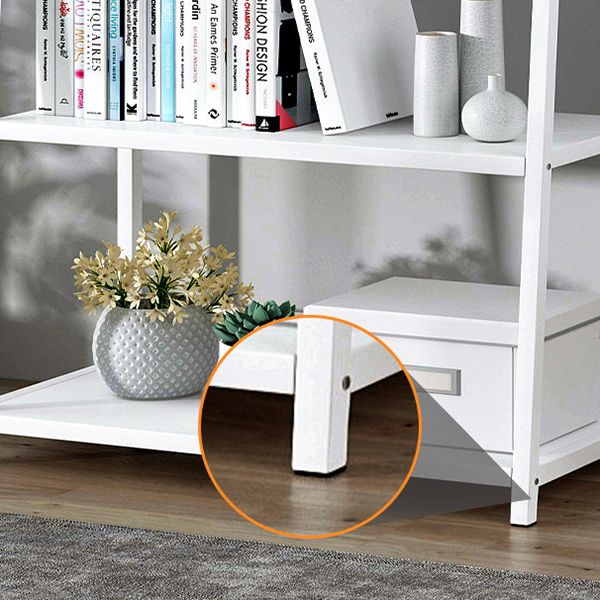 Modern Home Steel Book Shelf Ladder 12"W Matte Finish Bookcase