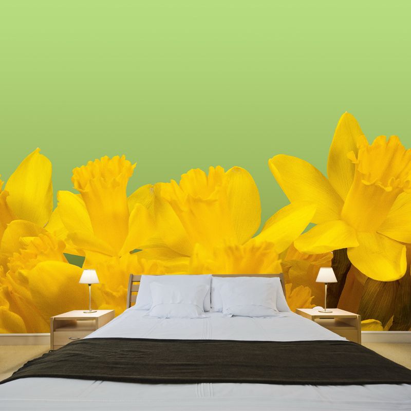Flower Mildew Resistant Wallpaper Illustration Sleeping Room Wall Mural