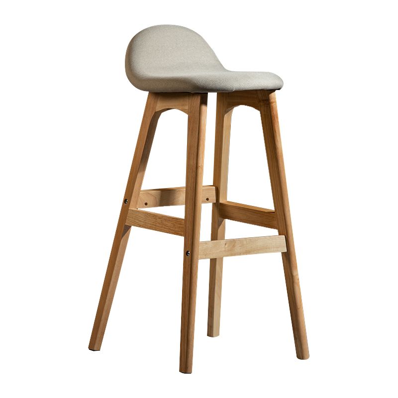 Taburete de bar interior contemporáneo de 29 pulgadas, taburete trasero sin brazos de madera con reposapiés