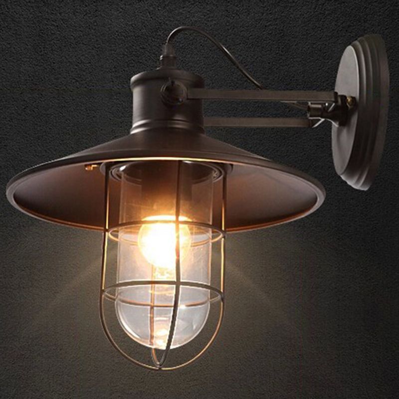 Industrial Metal Shade Wall Lamp Minimalism Wall Sconce Lighting Fixture for Bedroom