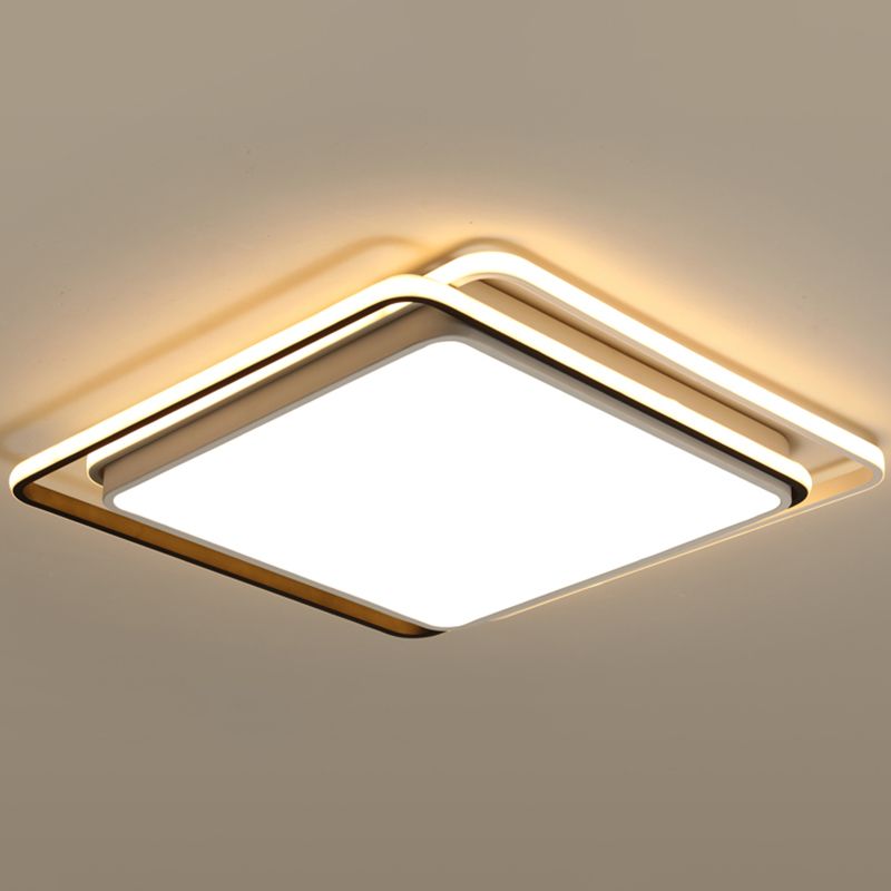 Forme de géométrie de style moderne Assients de plafond métal 3 lumières montées au plafond lumineux en noir