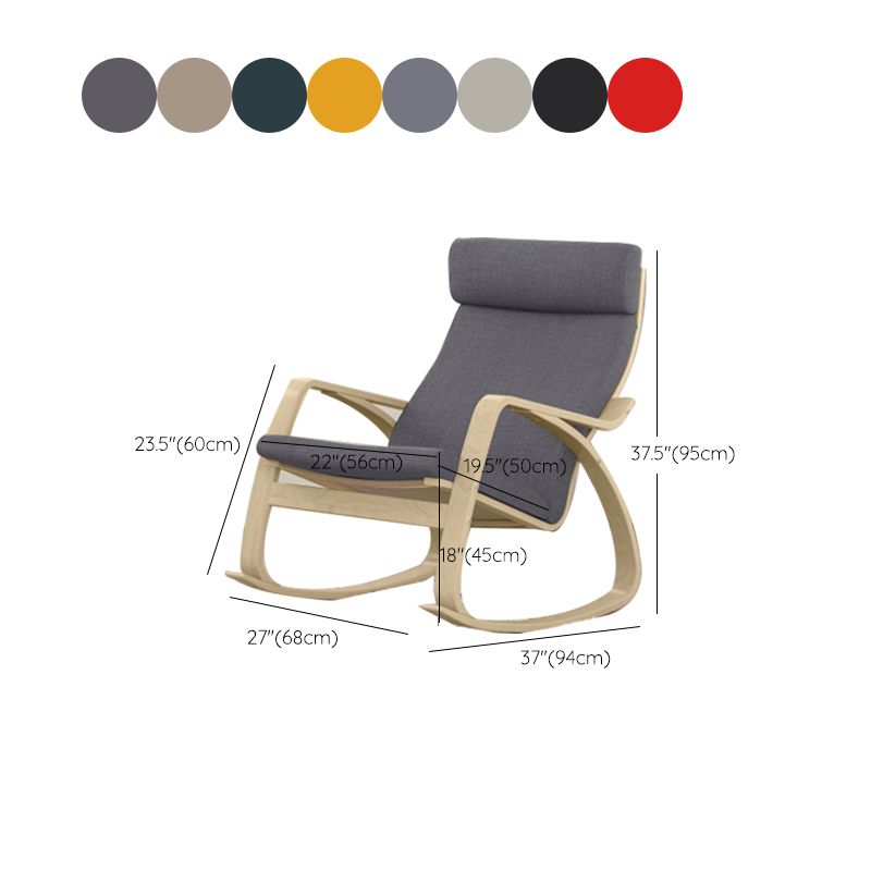 Contemporary Rocking Chair Birch Upholstered Solid Color Indoor Rocking Chair