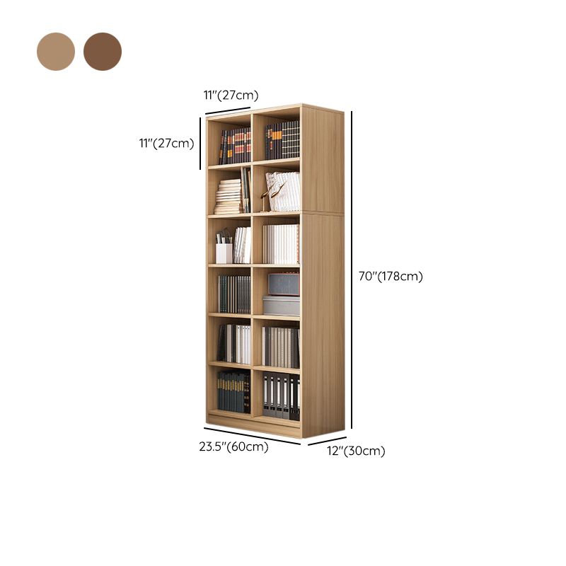 Engineered Wood Shelf Bookcase Standard Modern Bookshelf with Closed Back