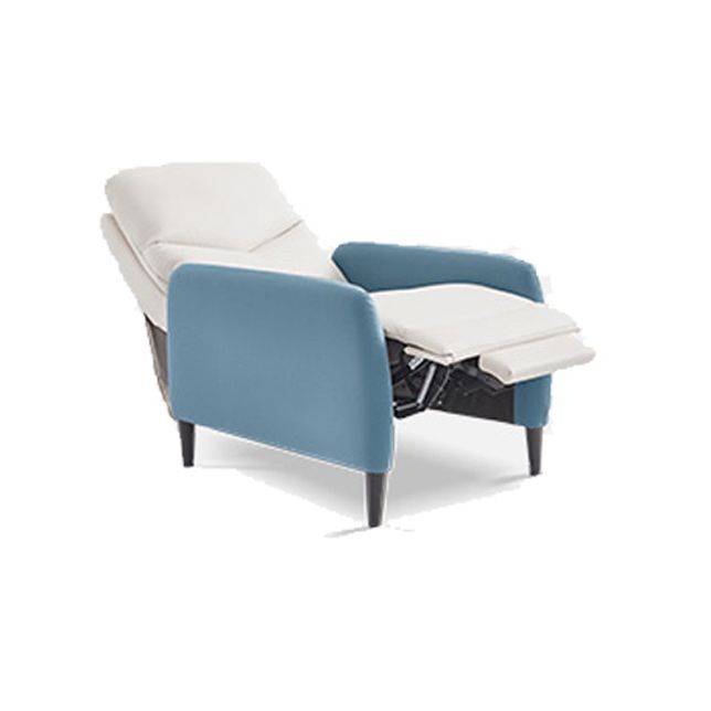 Lumbar Support Recliner Chair Solid Color Standard Recliner with Footrest