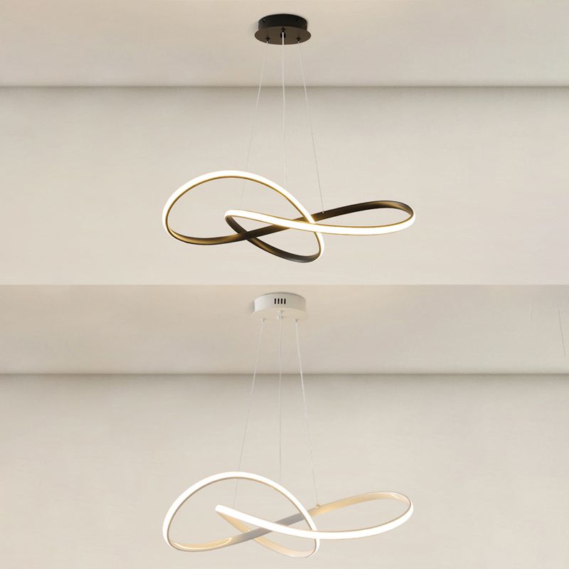 Modern Twisting Chandelier Pendant Light Metal Single Light Chandelier