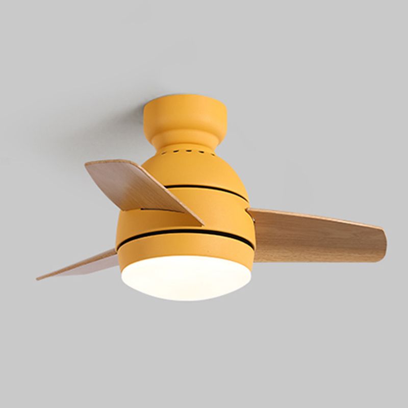 Metal Ceiling Fan Lighting Modern Style 1 Light Ceiling Fan Lamp for Living Room