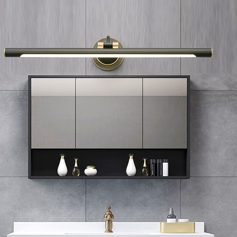 Metal Linear Shade Wall Sconce Modern Style Single Light Mirror Wall Lighting Fixture