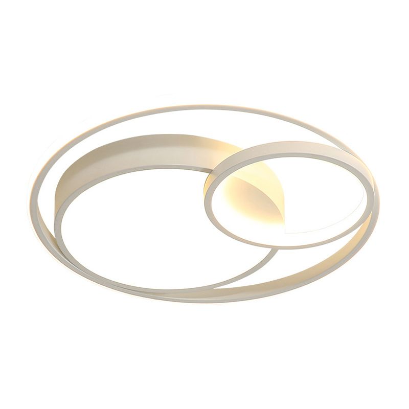Acrylic Ring Shape Flushmount Lighting Modern Stylish LED Gray/White/Black and White Ceiling Lamp in Warm/White/3 Color Light