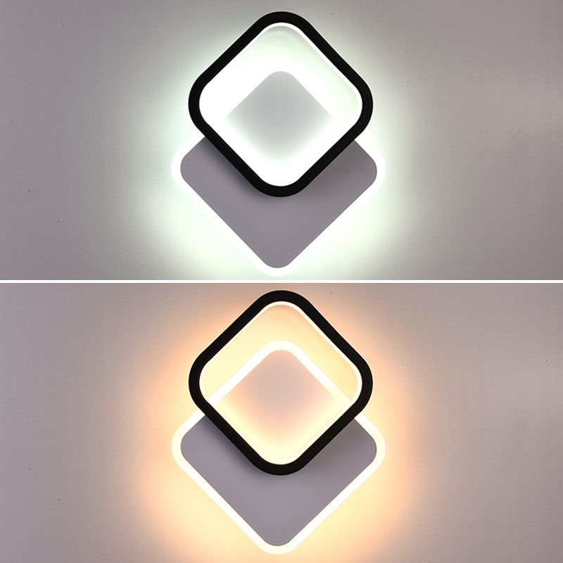 Luce murale a forma geometrica minimalista Luce a LED SCONCE LED in bianco nero in bianco
