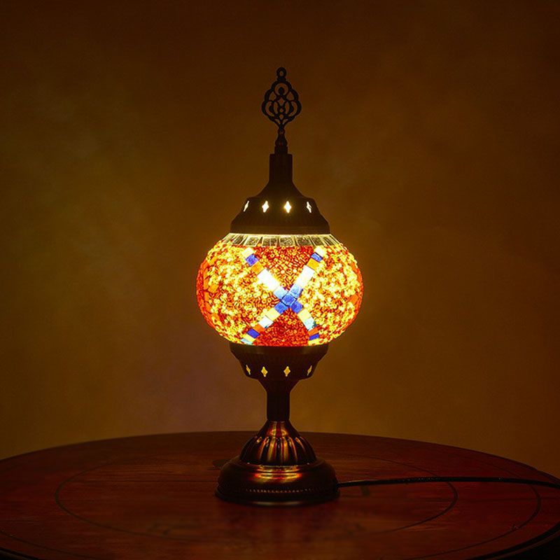 Lampe de nuit en fer en forme d'urne Éclairage de table de salle d'étude turque en bronze en bronze