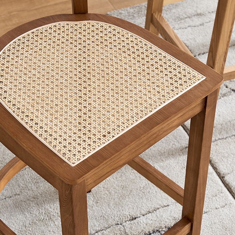 Modern Style Low Back Barstool Wooden Counter Bar Stool with Wood Legs