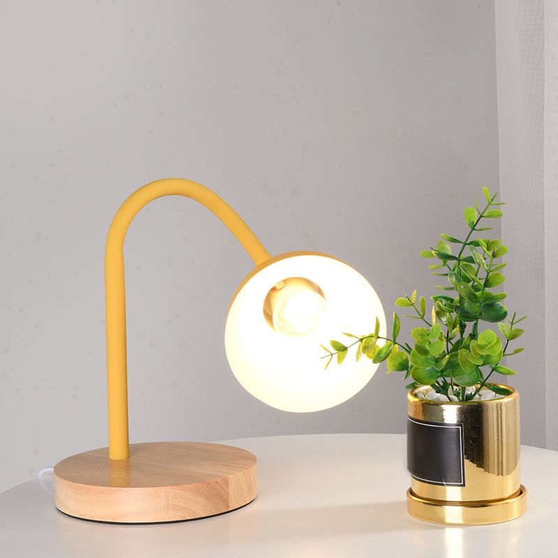 Macaroon Style Design Night Table Lamps Bell 1-Light Nightstand Lights with Metal Shade