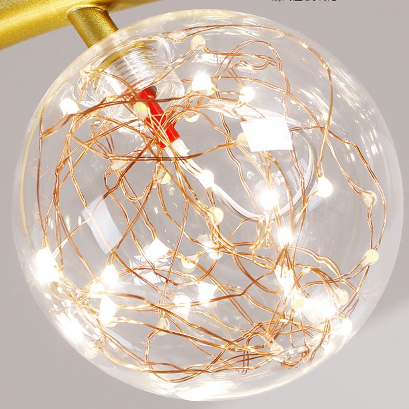 Spherical Shape Island Pendants Contemporary Glass 6 Light Hanging Lights