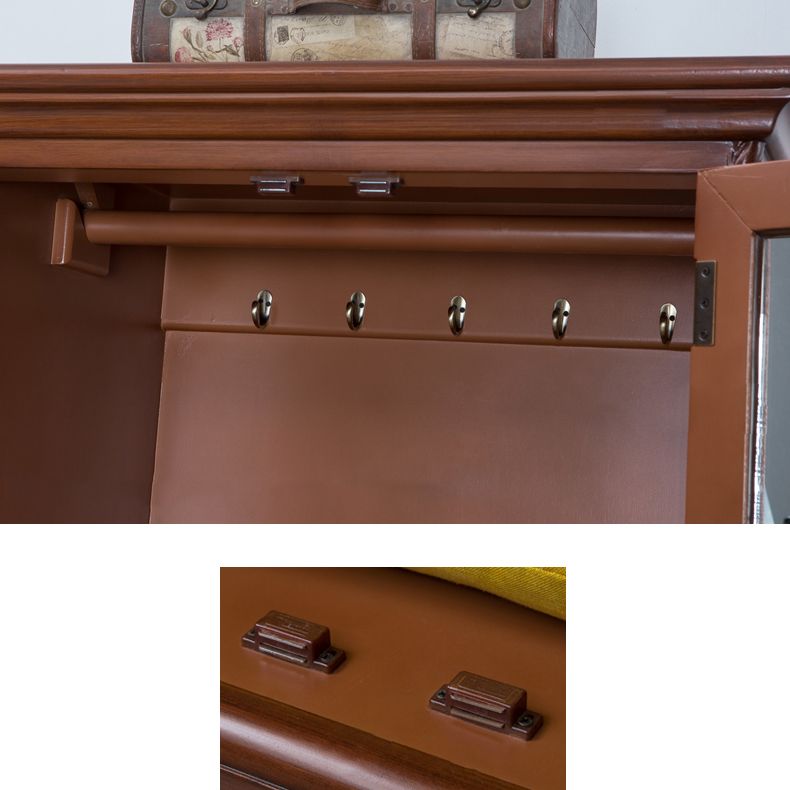 Birch Wardrobe Cabinet Traditional Hinged Wardrobe Armoire for Home